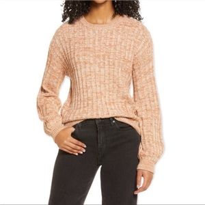 NWT Blank NYC Toffee Ribbed Crewneck Pullover Sweater Size XS